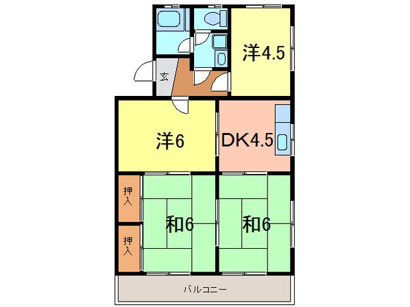 コーポ都の物件間取画像